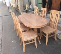 BÀN ĂN 6 GHẾ GỖ SỒI