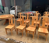 Bàn Ăn 1m50 Gỗ Gõ Đỏ 10 Ghế Đẹp 