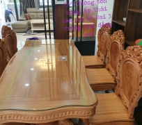 BÀN ĂN LU-I 6 GHẾ GÕ ĐỎ  HÀNG ĐẸP, CAO CẤP