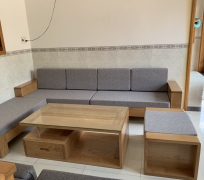 Sofa phòng khách gỗ sồi Mỹ