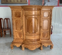 TỦ THỜ BỤNG PHỆ 1M8 GỖ GÕ NAM PHI VÀ CÁC MÔ CONG GÕ LÀO