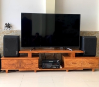 Kop tivi kiểu hiện đại gõ đỏ Nam Phi Cao 50 cm dài  2m32 sâu 40