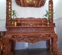 SẬP CÚNG MAI HÓA CHÂN 20 GỖ GÕ  R217 x C117 x S107 cm