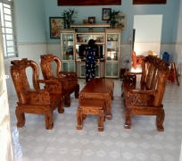 TRỆN ĐÀO TRÀM TAY 12 6 MÓN ( HÌNH CHỤP THẬT TẠI NHÀ KHÁCH)