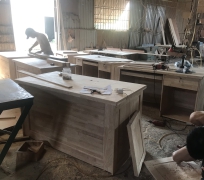 BÀN LÀM VIÊC VÁN GHÉP CAO SU 1M4 ( HÌNH CHỤP THẬT)