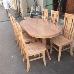 BÀN ĂN 6 GHẾ GỖ SỒI