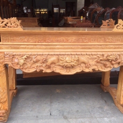 SẬP CÚNG RÔNG CHÂN 16 GỖ GÕ 197*127*88 CM