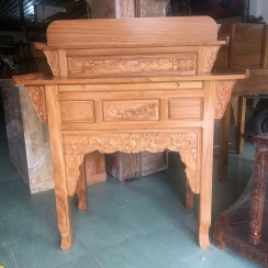 BÀN CÚNG 2 TẦNG GỖ GÕ 127CM ( giá tốt tại xưởng)