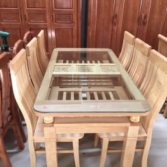 BÀN ĂN 6 GHẾ GỖ SỒI NAM