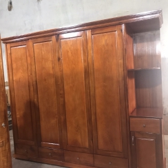 TỦ ÁO 2M4 GỖ TRÀM BÔNG VÀNG  ( HÌNH CHỤP THẬT)