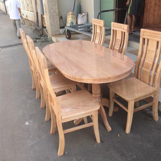 BÀN ĂN 6 GHẾ GỖ SỒI