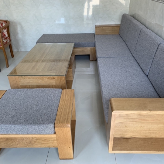 Sofa phòng khách gỗ sồi Mỹ