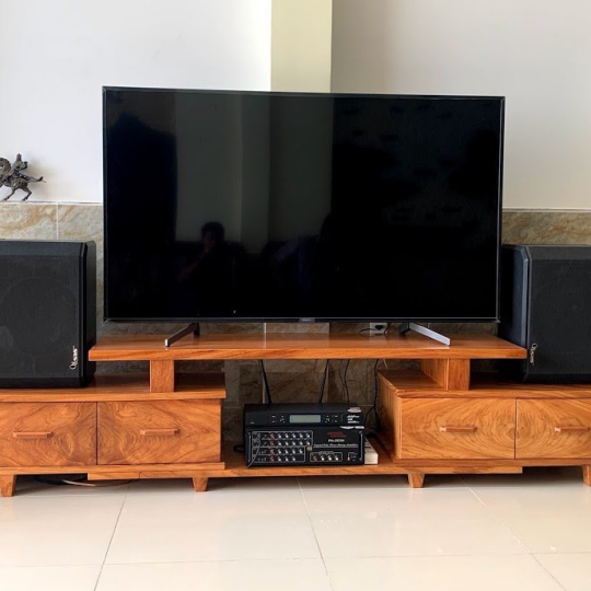 Kop tivi kiểu hiện đại gõ đỏ Nam Phi Cao 50 cm dài  2m32 sâu 40