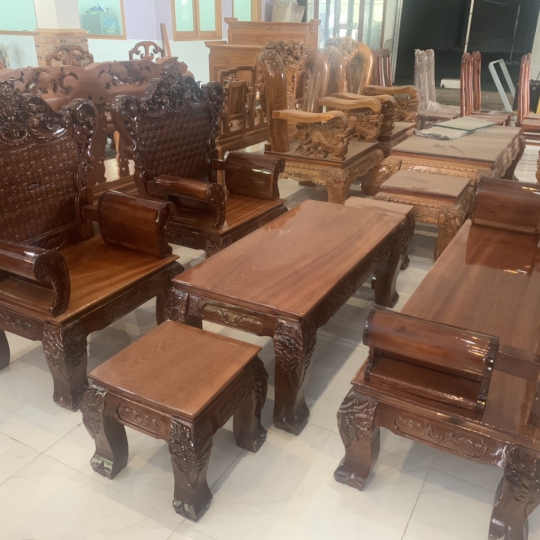 SOFA HOÀNG GIA 6 MÓN GỖ TRÀM BÔNG VÀNG ( HÀNG KỸ)