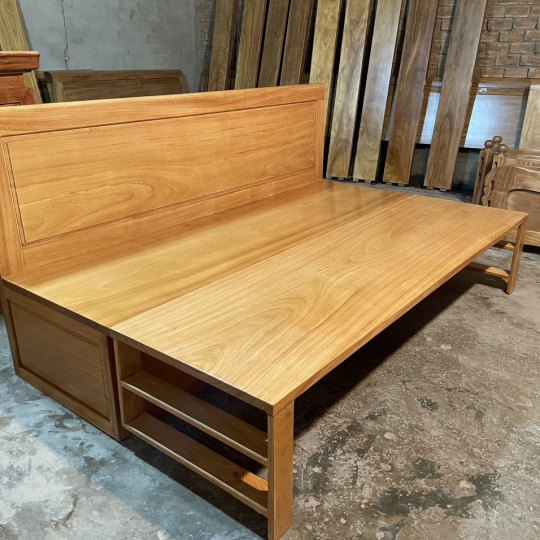 Giường Gấp ( Trường kỷ) Gỗ Gõ Đỏ Nam Phi 02 ( hình thật tại xưởng)